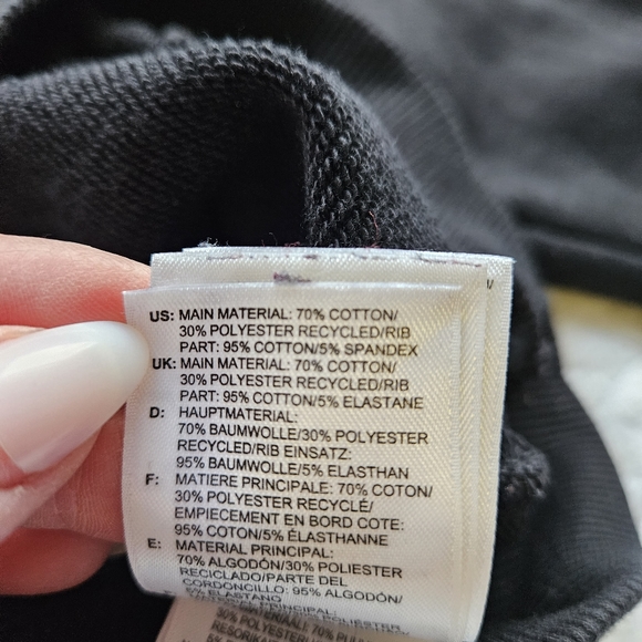 Adidas Trefoil Black Cropped Hoodie Sweatshirt Size Small - Picture 7 of 15